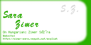 sara zimer business card